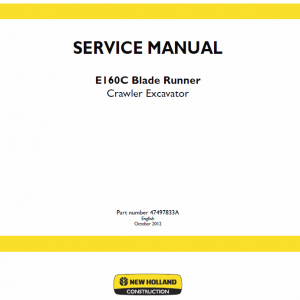 New Holland E160c Crawler Excavator Service Manual