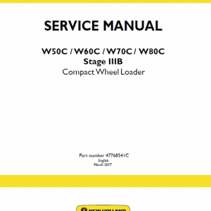 New Holland W50c, W60c, W70c, W80c Stage 3b Loader Service Manual