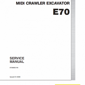 New Holland E70 Midi Crawler Excavator Service Manual