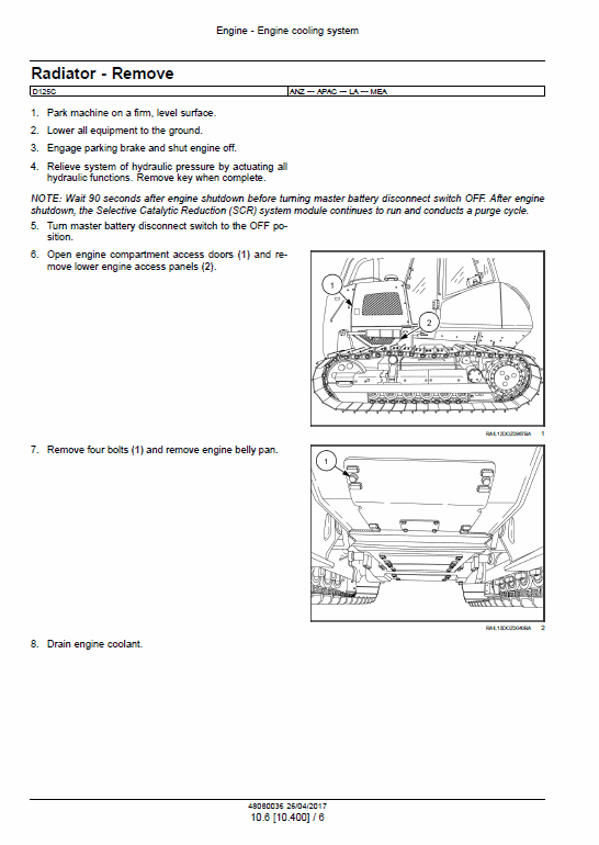 New Holland D125c Tier 2 Crawler Dozer Service Manual