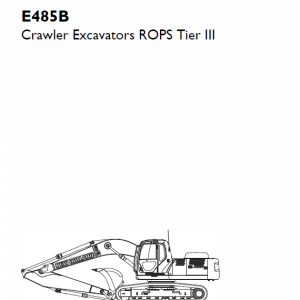 New Holland E485b Rops Excavator Service Manual