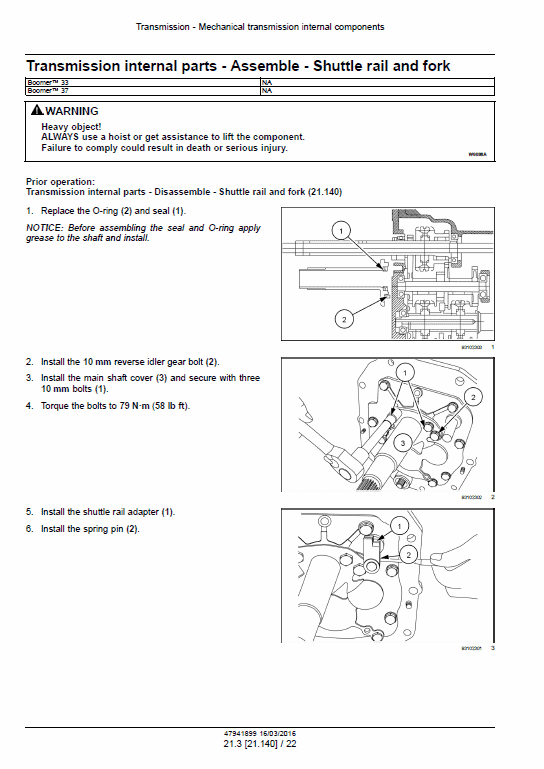 New Holland Boomer 33 And Boomer 37 Tractor  Service Manual