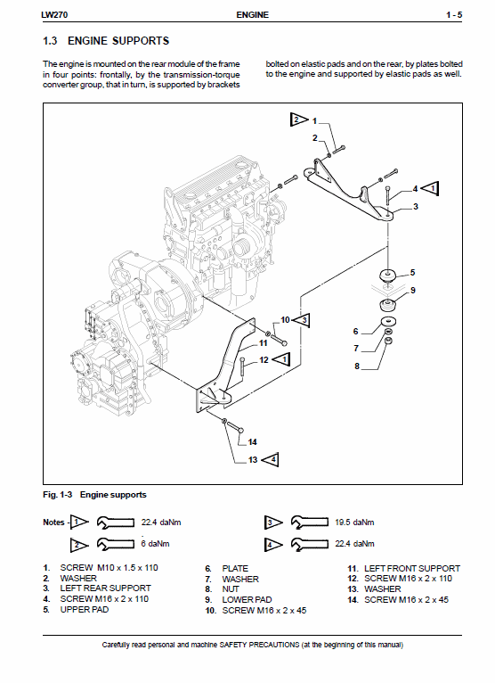 New Holland Lw270 Wheel Loaders Service Manual