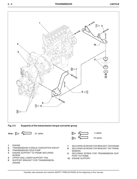 New Holland Lw270.b Wheel Loader Service Manual