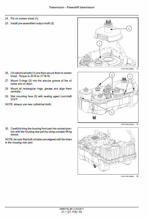 New Holland W130d, W170d Tier 4b Wheel Loader Service Manual