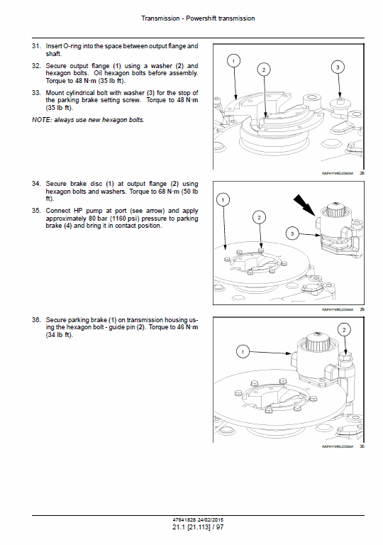 New Holland W130c, W170c Tier 4b Wheel Loader Service Manual