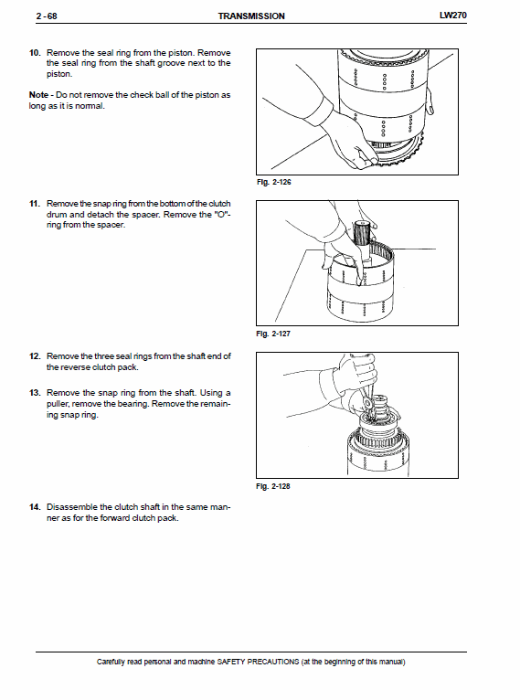 New Holland Lw270 Wheel Loaders Service Manual