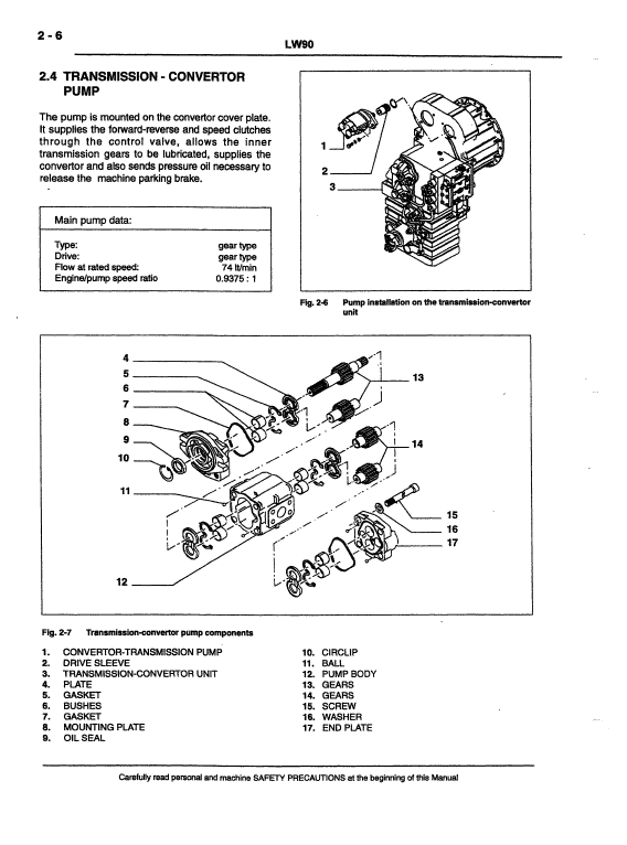 New Holland Lw90 Wheel Loader Service Manual