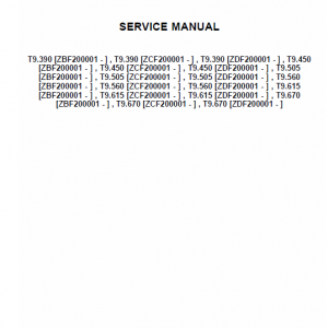 New Holland T9.390, T9.450, T9.505 Tractor Service Manual