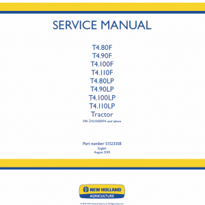 New Holland T4.80f, T4.90f, T4.100f, T4.110f Tractor Service Manual