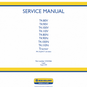 New Holland T4.80n, T4.90n, T4.100n, T4.110n Tractor Service Manual