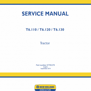 New Holland T6.110, T6.120, T6.130 Tractor Service Manual