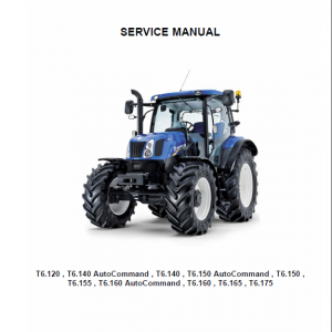 New Holland T6.125, T6.140, T6.145, T6.150, T6.155 Tractor Service Manual