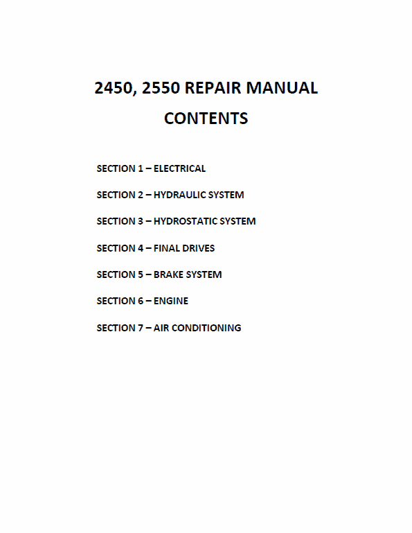 New Holland 2450, 2550 Tractor Service Manual