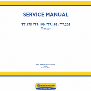 New Holland T7.195, T7.205 Tractor Service Manual