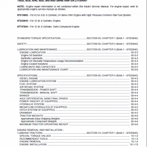 New Holland Tj280, Tj330, Tj430, Tj480, Tj530 Tractor Service Manual