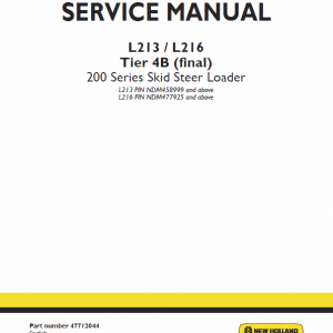 New Holland L213, L215, L216 Skidsteer Loader Service Manual