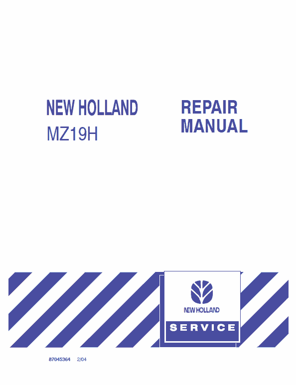 New Holland Mz19h Mower Tractor Service Manual