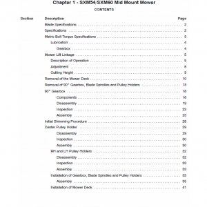 New Holland Sxm54, Sxm60 Mower Service Manual