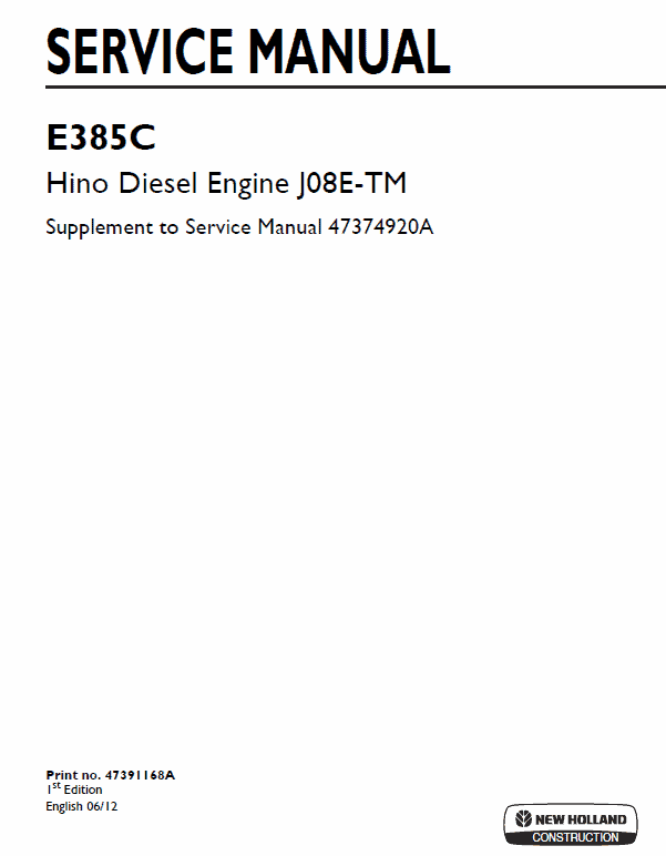 Hino Diesel Engine J08e-tm Service Manual