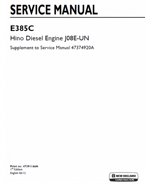 Hino Diesel Engine J08e-un Service Manual