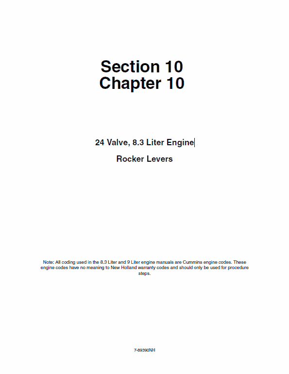 Cummins 24 Valve, 8.3 Liter Engine Service Manual