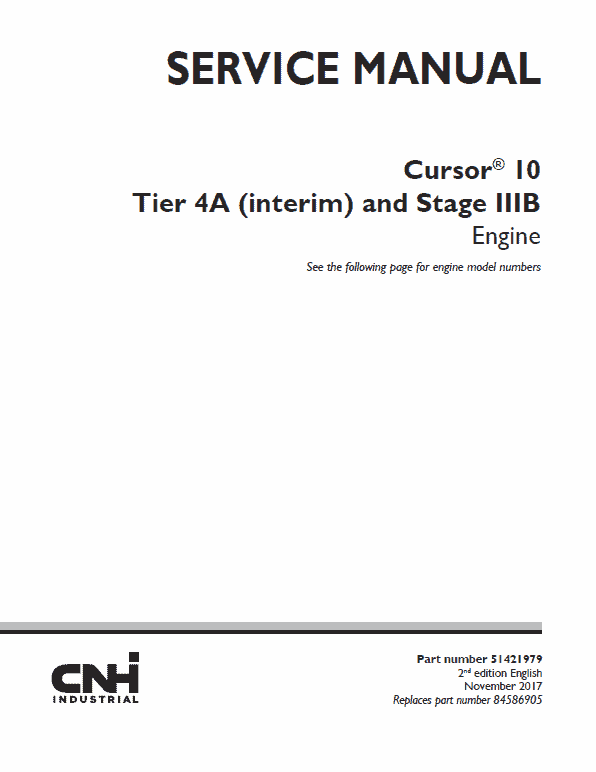 F3AFE613AA Cursor 10 Tier 4A Interim and Stage IIIB Engine Manual