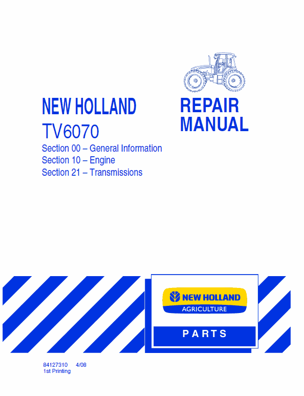 New Holland Tv6070 Tractor Service Manual