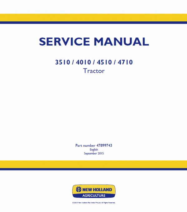 New Holland 3510, 4010, 4510, 4710 Tractor Service Manual