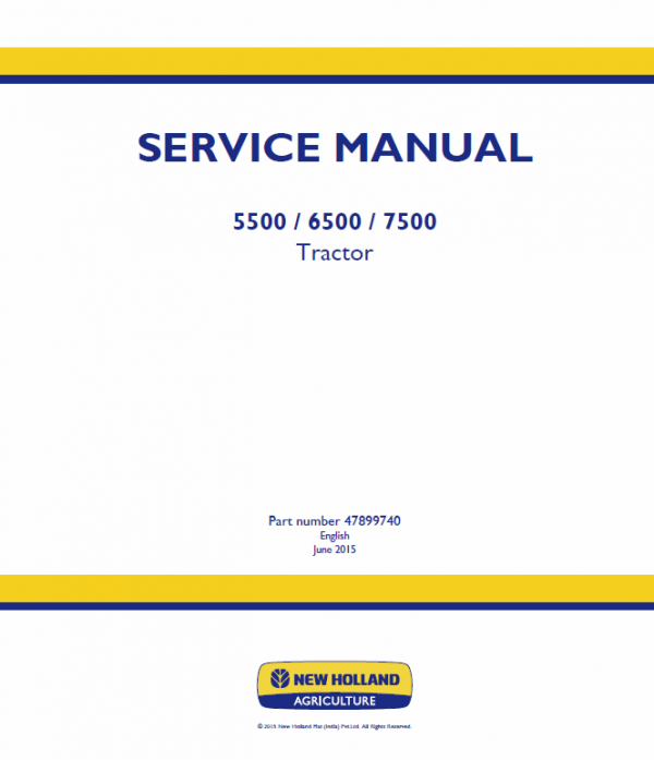 New Holland 5500, 6500, 7500 Tractor Service Manual