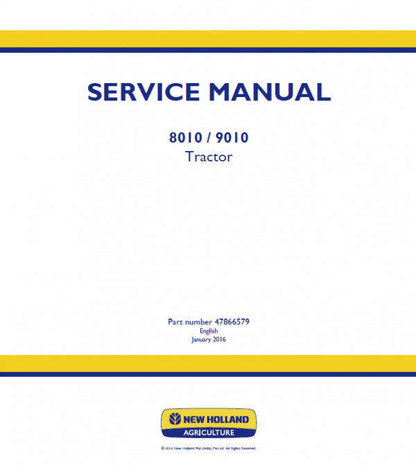 New Holland 8010, 9010 Tractor Service Manual