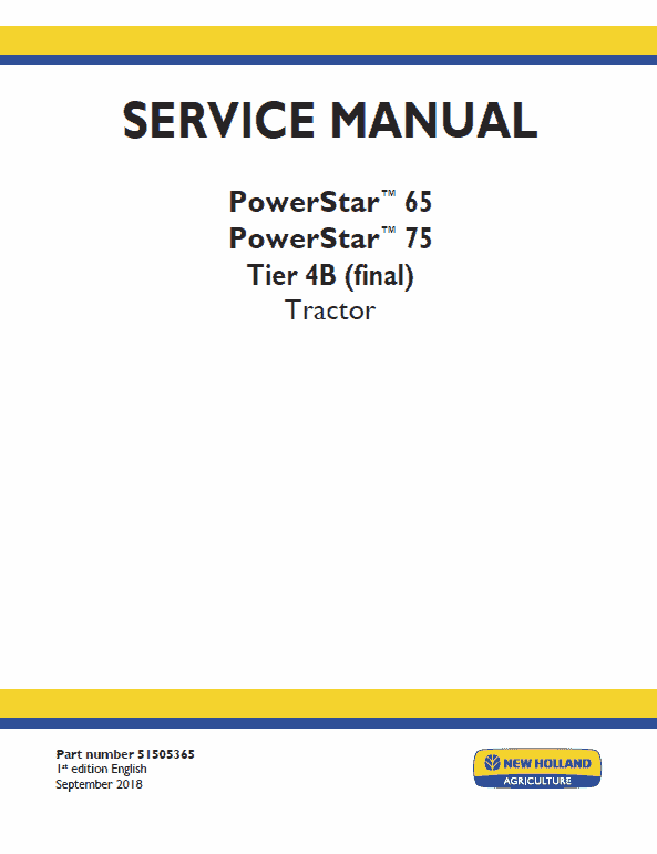 New Holland Powerstar 65, 75 Tractor Service Manual