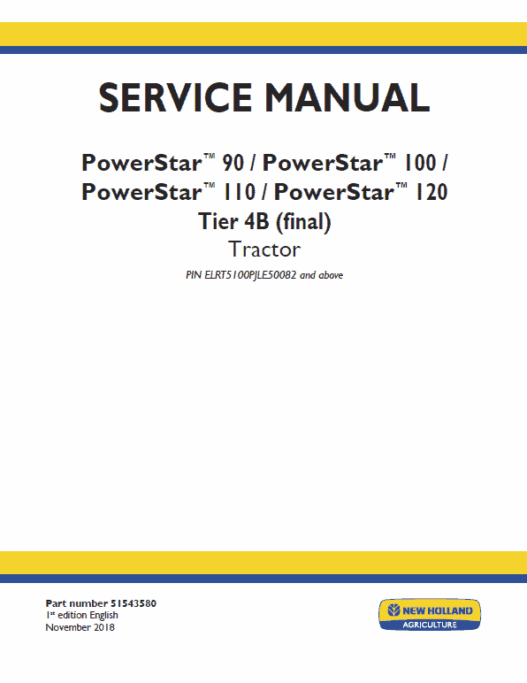 New Holland Powerstar 90, 100, 110, 120 Tractor Service Manual