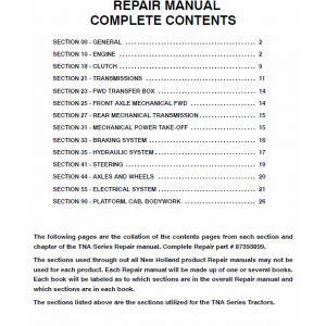 New Holland Tn60a, Tn70a, Tn75a, Tn85a, Tn95a Tractor Service Manual