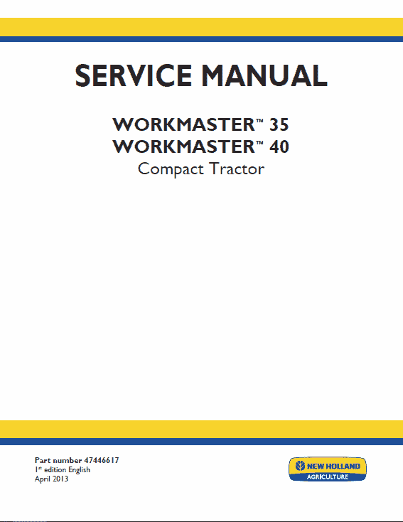 New Holland Workmaster 35 And 40 Tractor Service Manual