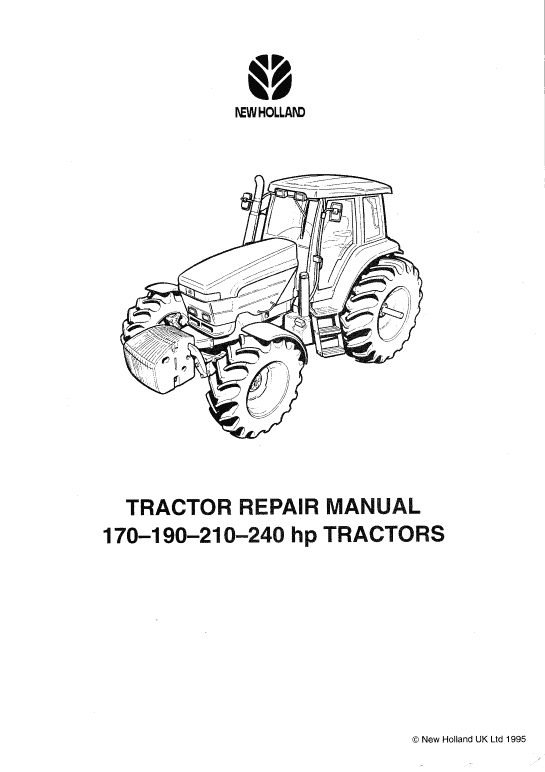 New Holland 170 Hp, 190 Hp, 210 Hp, 240 Hp Tractor Service Manual