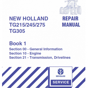 New Holland Tg215, Tg245, Tg275, Tg305 Tractor Service Manual