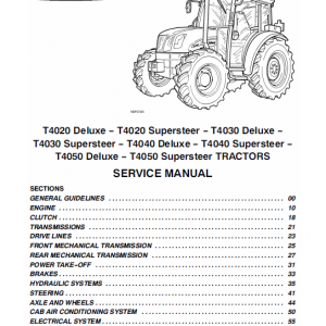 New Holland T4020, T4030, T4040, T4050 Delux Supersteer Tractor Manual