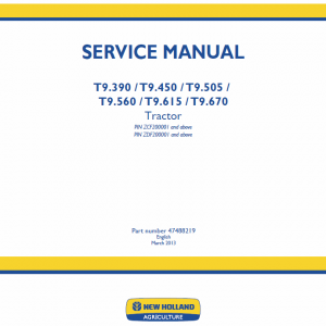 New Holland T9.390, T9.450, T9.505 Tractor Service Manual