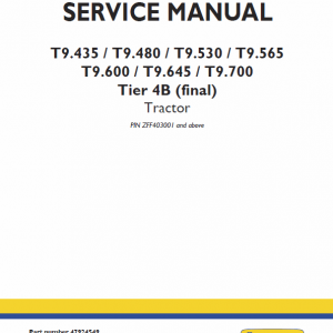 New Holland T9.435, T9.480, T9.530, T9.565 Tractor Service Manual