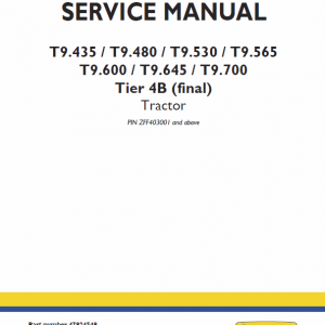 New Holland T9.600, T9.645, T9.700 Tractor Service Manual