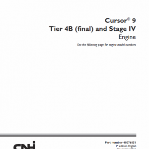 Cursor 9 Tier 4B Final and Stage IV Engine Service Manual