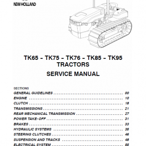 New Holland Tk65, Tk75, Tk76, Tk85, Tk95 Tractor Service Manual