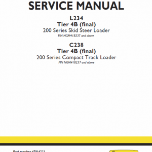 New Holland L234, C234 Skidsteer Loader Service Manual