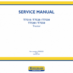 New Holland T7510, T7520, T7530, T7540, T7550 Tractor Service Manual