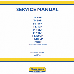 New Holland T4.80lp, T4.90lp, T4.100lp, T4.110lp Tractor Service Manual