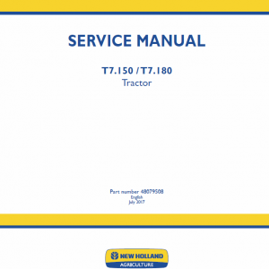 New Holland T7.140, T7.150, T7.165, T7.180 Tractor Service Manual