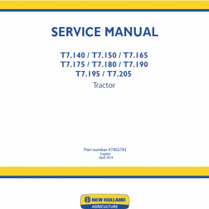 New Holland T7.195, T7.205 Tractor Service Manual