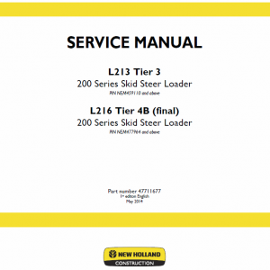 New Holland L213, L215, L216 Skidsteer Loader Service Manual