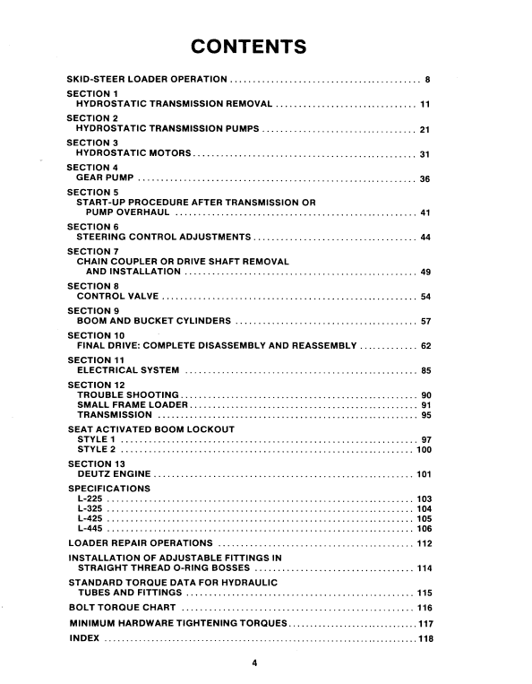 New Holland L225, L325, L425, L445 Skidsteer Service Manual